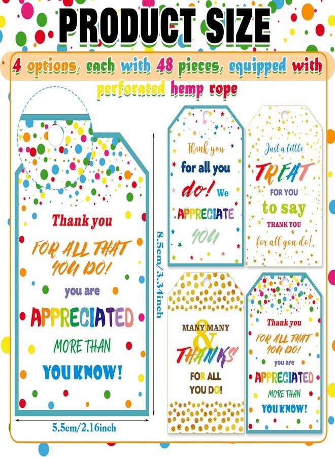 Trandraft 192 Pcs Valentines Day Appreciation Gifts Tags with String Appreciation Gift Tags for Employee Volunteer Doctor Nurse Teacher Wedding Birthday Party Favor Card Thanks for All You Do Label, 4 Styles - Image 4